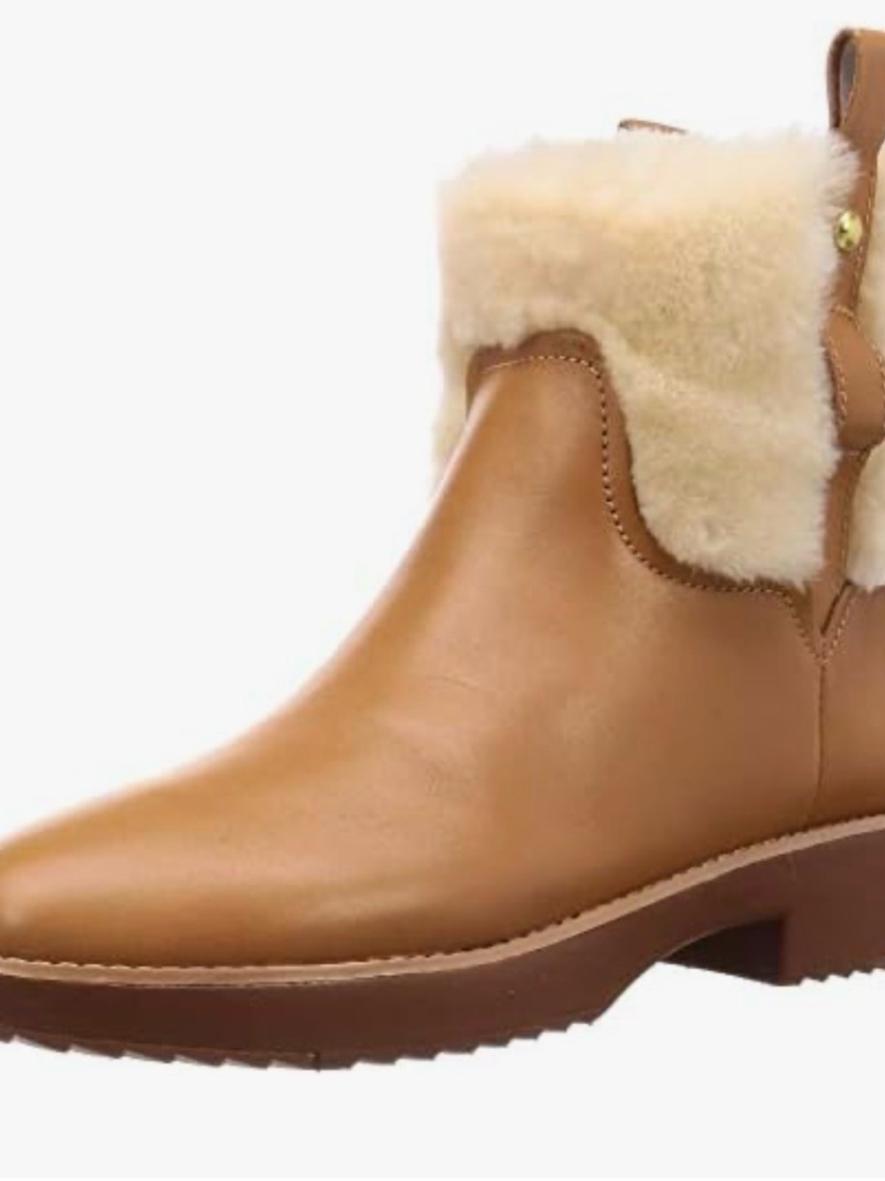 FitFlop Women's Shearling-Collar Ankle Boot - Tan